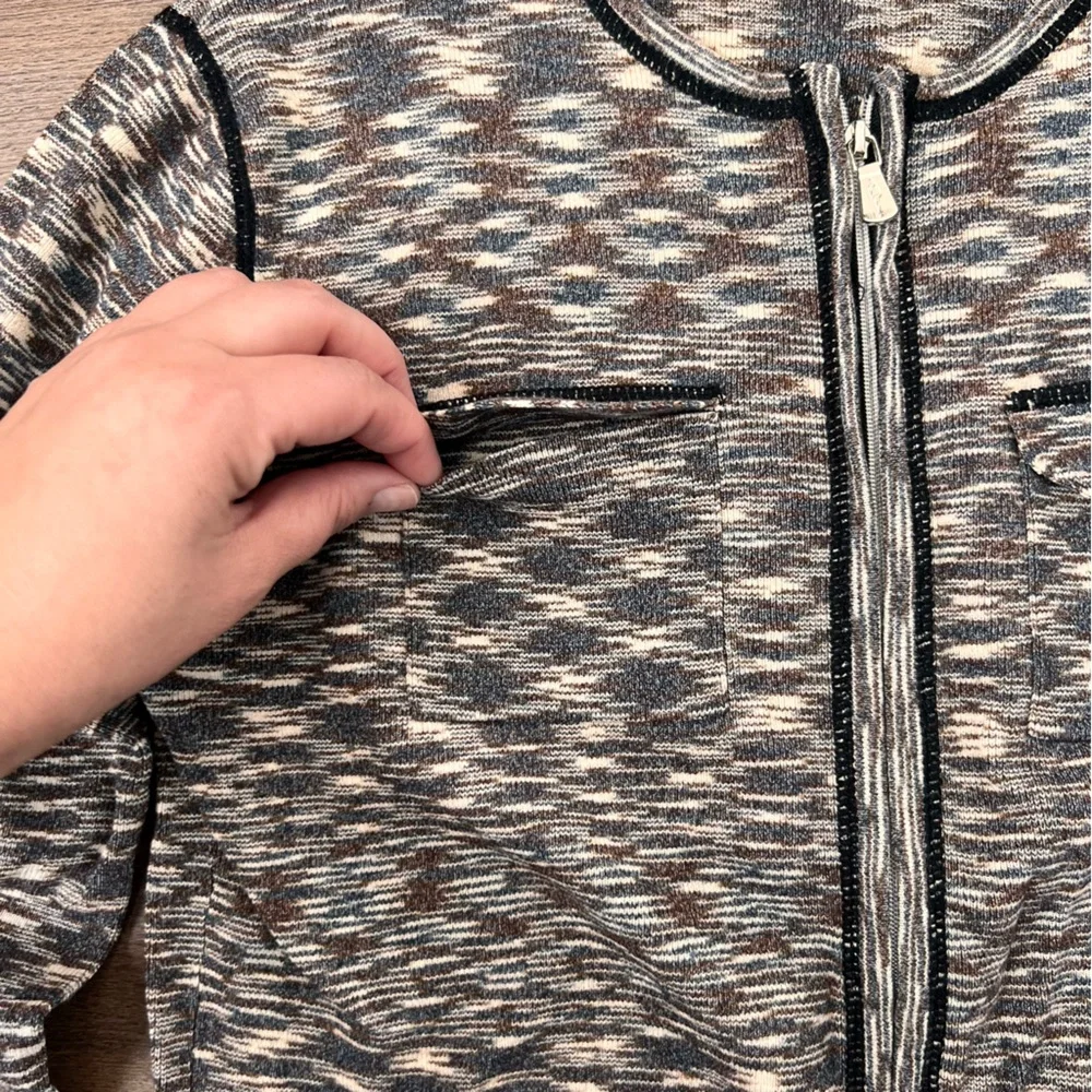 Anthropologie One Girl Who Front Zip Sweater Size Small - Picture 5 of 10